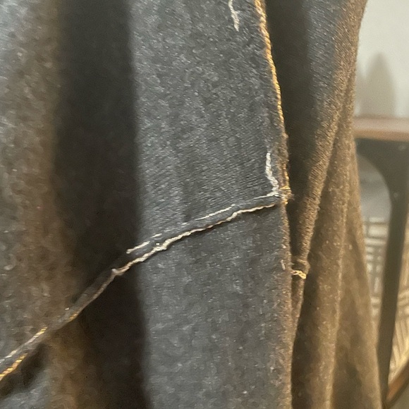 Spiritual Gangster Soft Oversized Gray Cotton sweater with gold thread piping. S - Picture 5 of 13